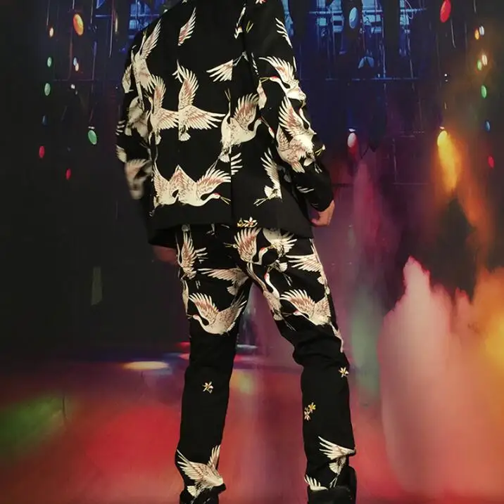 Бесплатная доставка новинка повседневный блейзер для мужчин певица кран модный