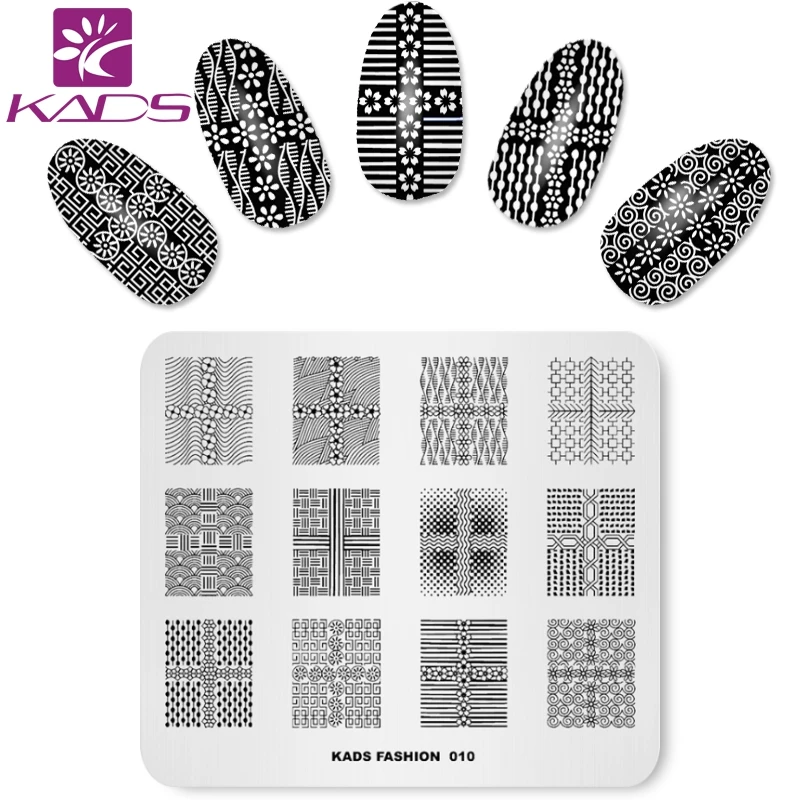 KADS Nail Plates Fashion 010 Art штамповочные пластины Маникюр штамповочный шаблон с