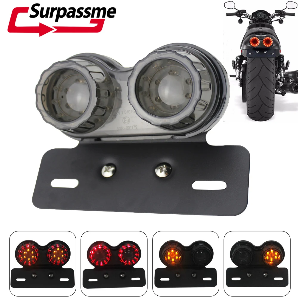 

Universal Motorcycle Tail Light Brake Led Light License Plate Holder Rear Turn Signal LED Lamps For Motorbike Moto Accessories