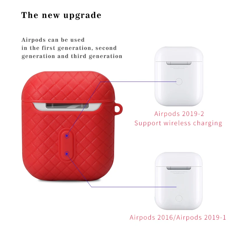 IKSNAIL силиконовый чехол s для Airpods 1/2 защитный чехол для наушников для Apple, беспроводной Bluetooth Airpod 2 противоударный с крючком