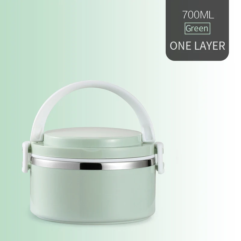 Green 1 Layer WORTHBUY, японская детская термо-Ланч-бокс, 304, нержавеющая сталь, бенто, Ланч-бокс для детей, школы, герметичные пищевые контейнеры - Цвет: Green 1 Layer