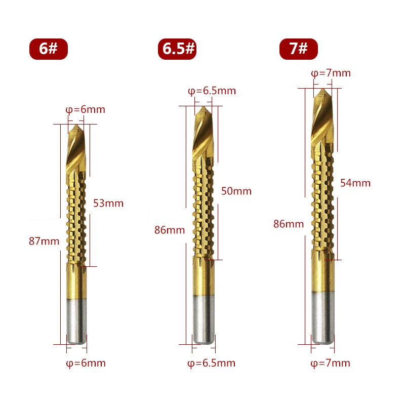 

Newly 6pcs/10pcs High Speed Steel Titanium Coated Drill Bits Set 3-8mm/3-13mm Bit Hex Shank XSD88