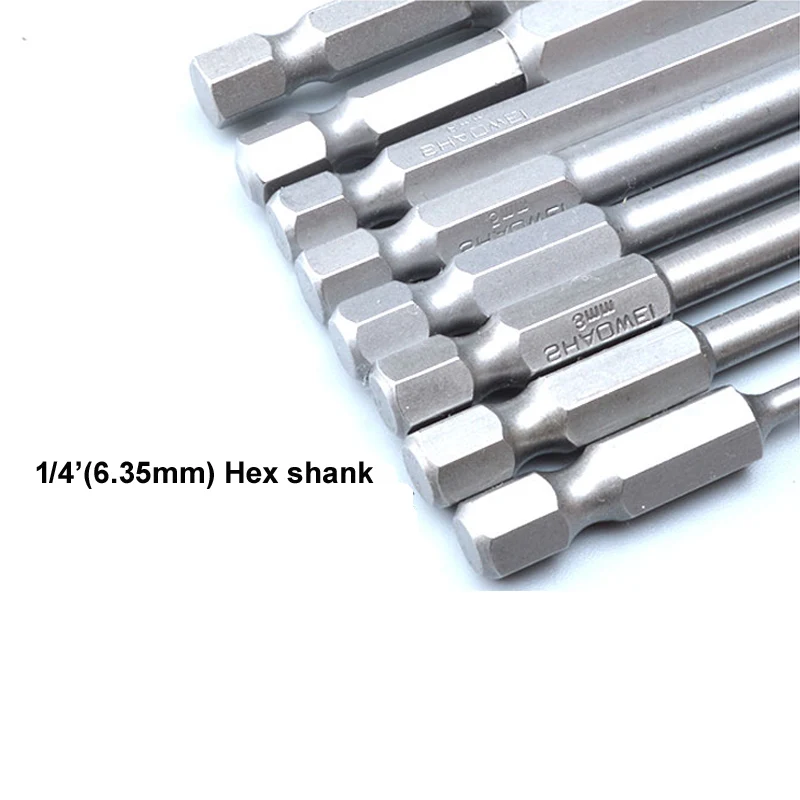 8Size/lot S2 Steel Magnetic Hex 150mm Length Ball Head Hexagon Screwdriver Bit Set Hand Tools h2 H2.5 H3 H4 H5 H6 H8 H10 | Инструменты