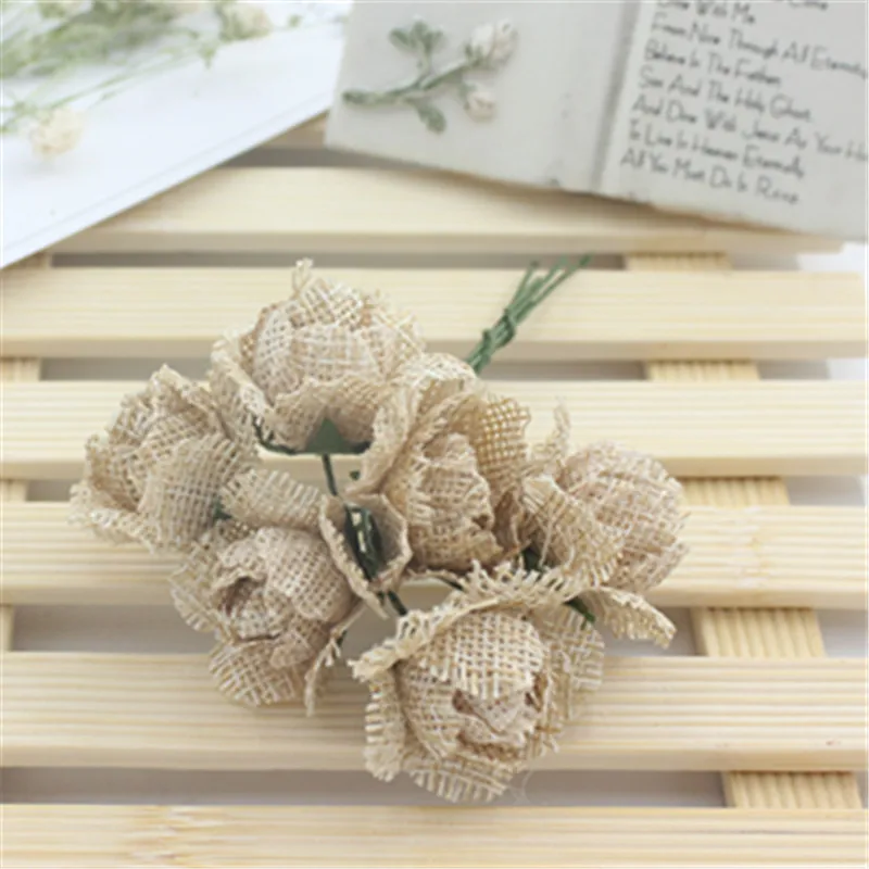 6 шт. цветы из натуральной конопляной ткани | Дом и сад