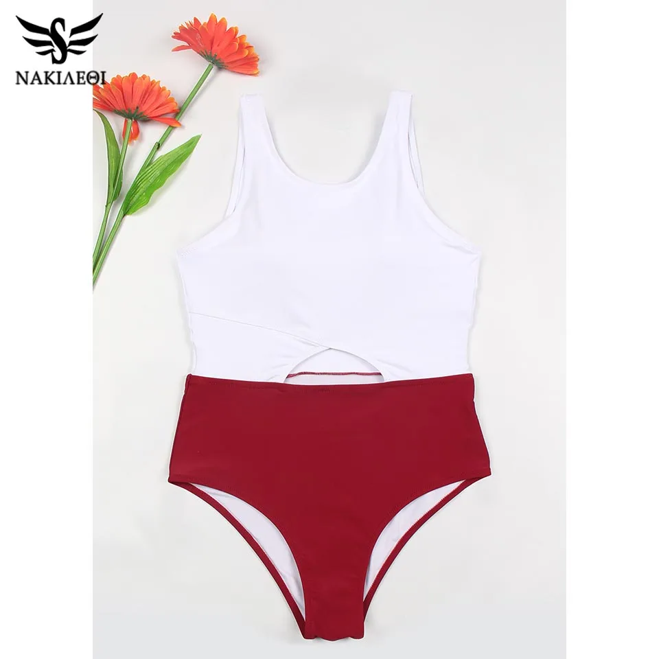 NAKIAEOI сексуальный купальник с лямкой на шее новинка 2019 цельный женский вырезом