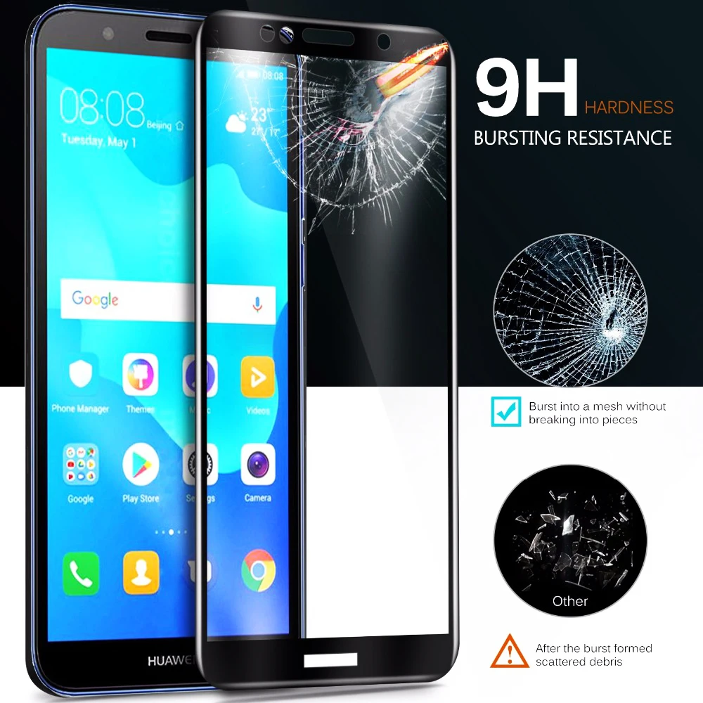 Защитное стекло 9D для Huawei Y9 2019 закаленное Y5 9Y 5Y Lite Prime 2018 чехол с полным покрытием