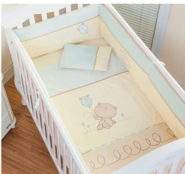 

Promotion! Velvet baby bedding sets baby crib set ropa de cuna Comforter cot quilt sheet bumper,(bumper+sheet+pillow+duvet)