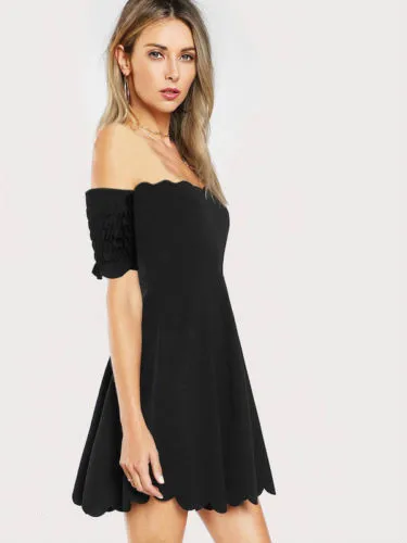 Леди Для женщин летние Повседневное с открытыми плечами вечерние Свинг