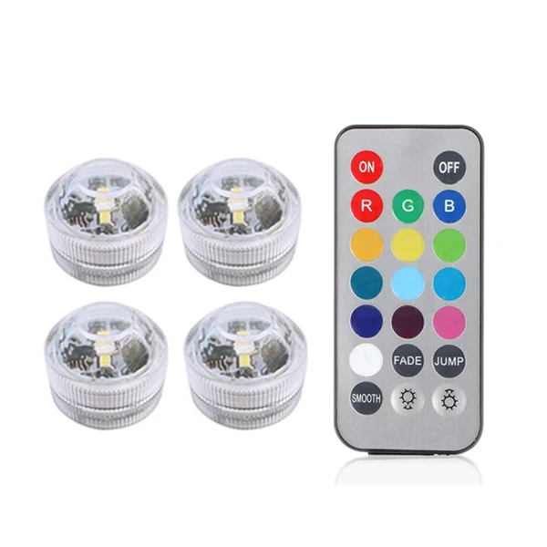 4 lamp 1 controller Xsky погружной светодиодный светильник s Водонепроницаемый ночник пульт дистанционного управления Питание от батареи для прополки Чай Ваза-лампа вечерние Декор Светильник - Испускаемый цвет: 4 lamp 1 controller