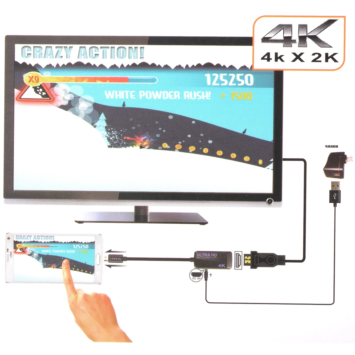 Мхл 3.0 Micro USB разъем для микро-hdmi женский HDTV AV кабель адаптер черный 1080 P конвертер