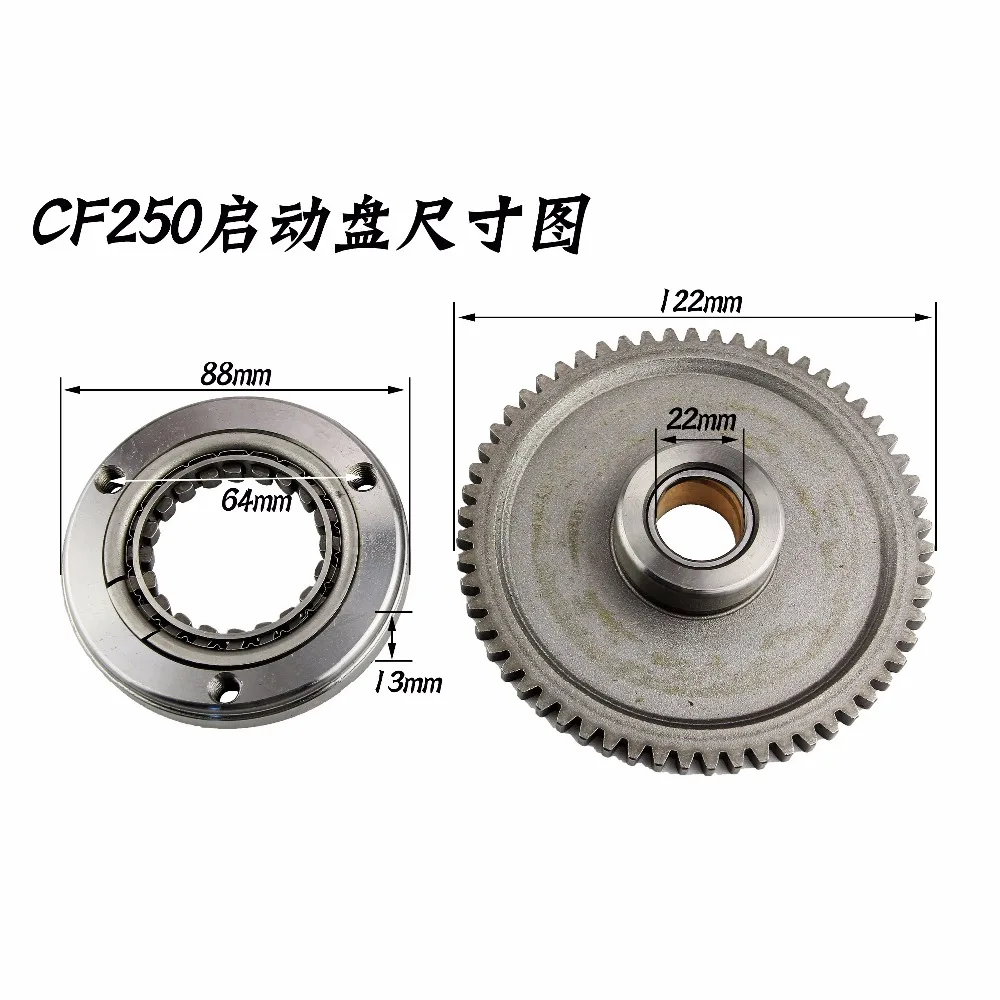 Клатч 172 загрузочный диск с водяным охлаждением CF250 CH250 двигателя шестерня стартера ATV Скутер Часть Ремонт QDP-CF250 Прямая