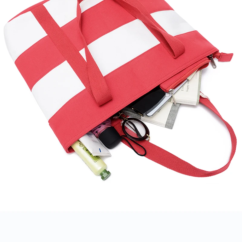 Отей Париж в полоску для девочек Сумка женская рука Холст Женский Хозяйственные