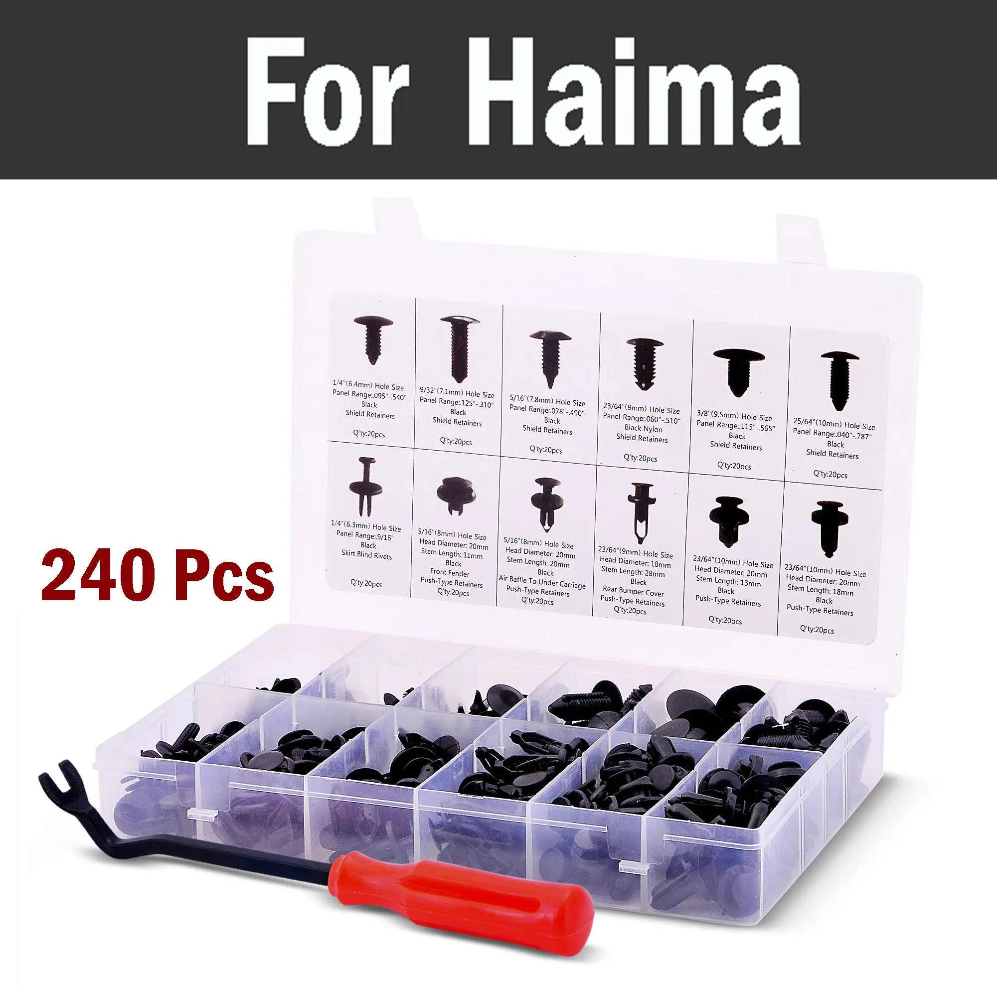 240 шт./комплект заклепки для панелей Haima 3 7 M3 S5 Jac J2 J3 J4 J5 J7 S1 S3 S5|Клипсы и зажимы авто|