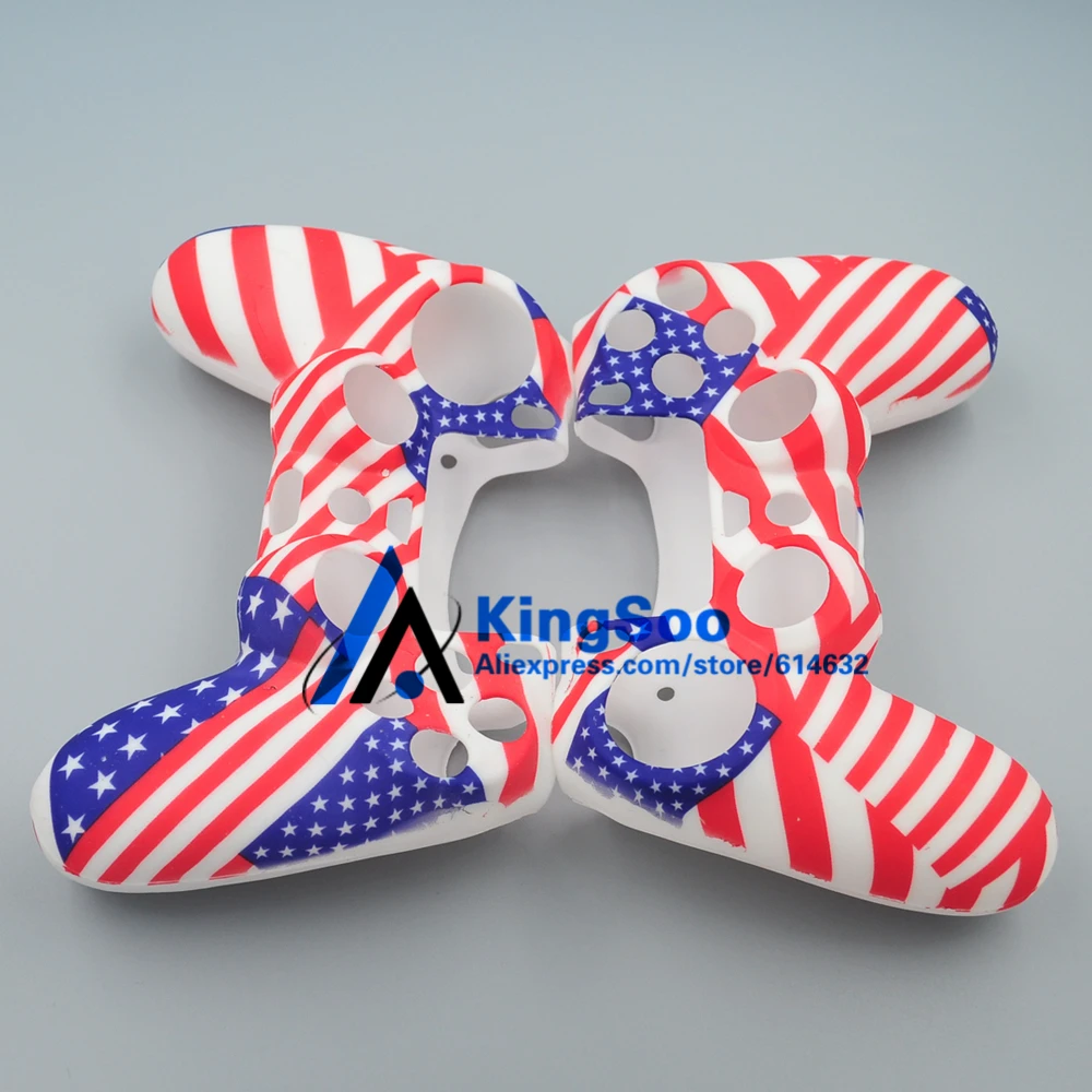 Модный чехол из мягкого силикона с защитным слоем из резины в дизайне американского флага для геймпада Playstation 4 PS4 Pro.