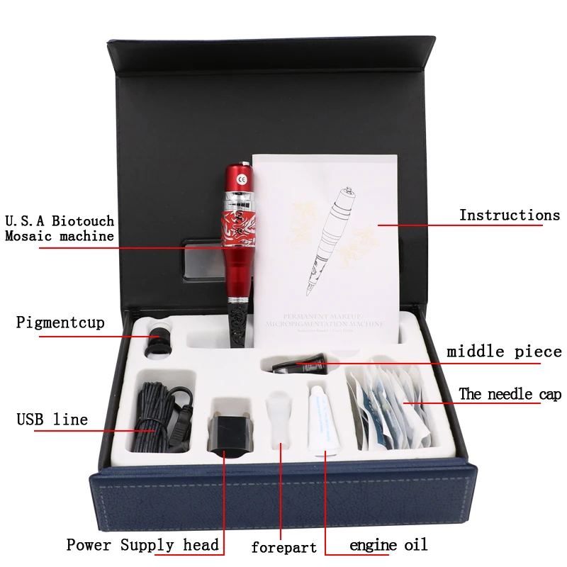 1 комплект оригинальный тайваньский маленький тату-машинка с красным драконом