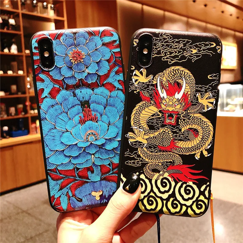 Чехол для телефона Huawei p20 pro в китайском стиле с 3D тиснением и кисточками P20 P10 mate10