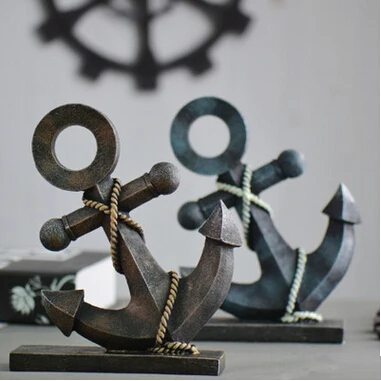 

Free Shipping! Europe Vintage Style Resin Anchor Model Antique Boat Anchor Decoration Antique Resin Artcraft Shop Decor