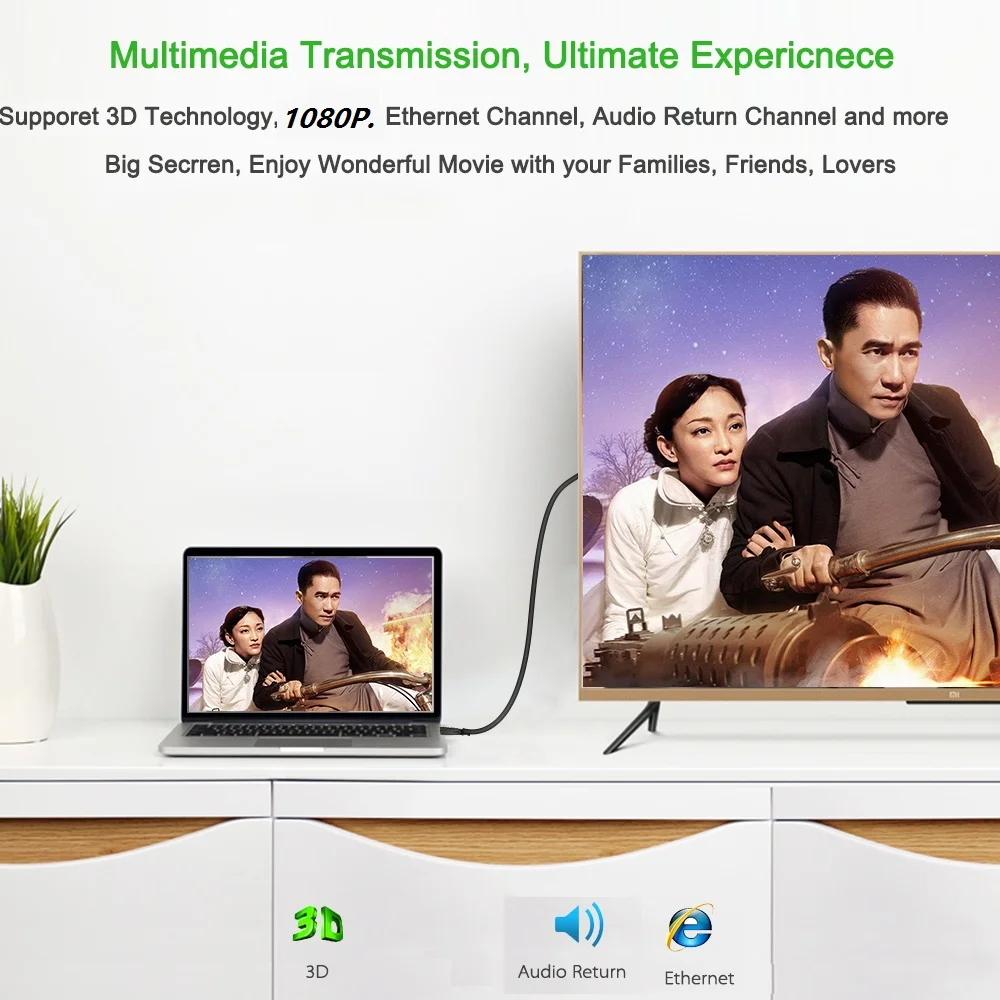 200 шт./лот HDMI-совместимый кабель 1 м 5 2 3 10 фута футов 4 в 1080p 3d Для HDTV с Ethernet по низкой