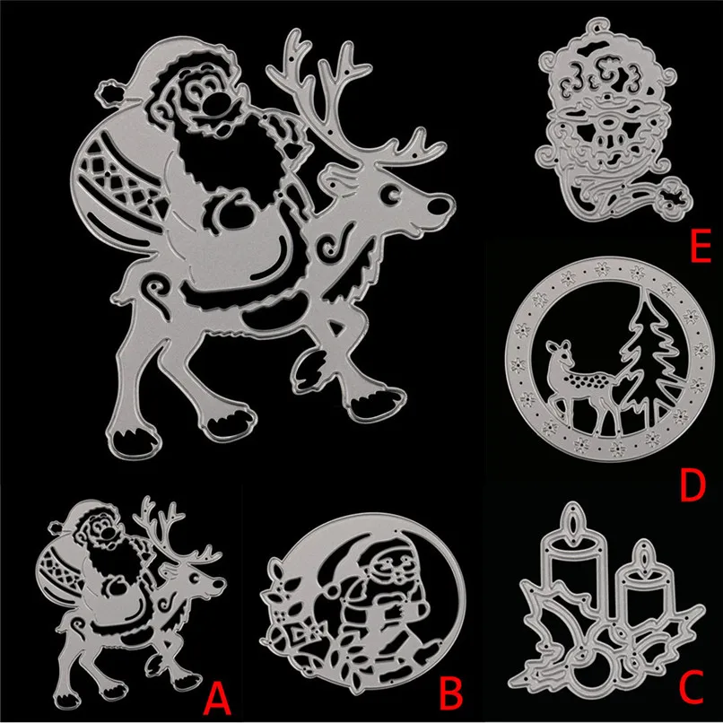 Счастливого Рождества металла резки плашки олень свечи ремесло трафареты