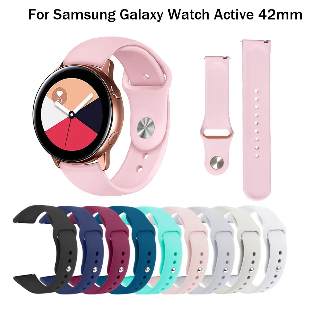 Силиконовый спортивный ремешок для часов Samsung Galaxy watch active смарт 42 мм gear s2 сменный 20