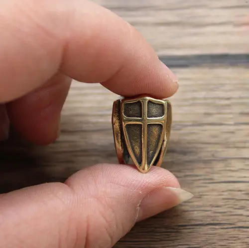 1 шт. Бронзовый трехгранный нож бусы на веревочке золото винтажный металлический