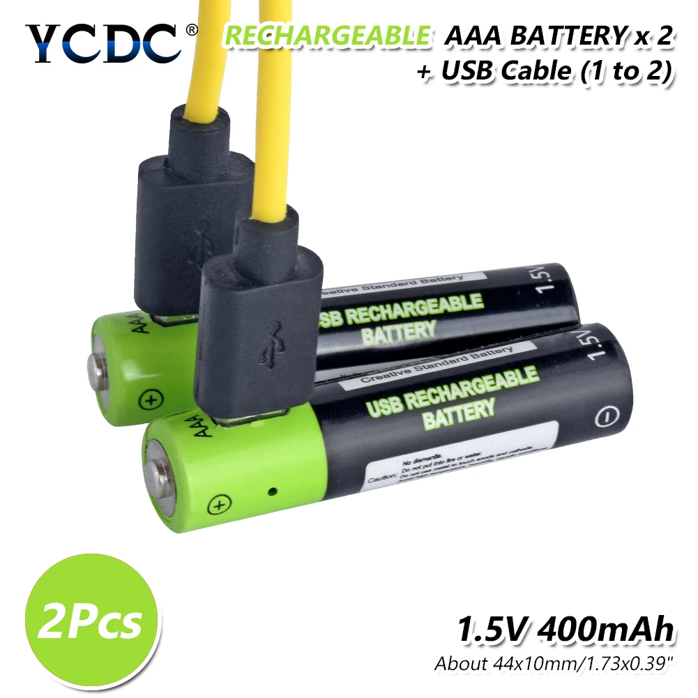2Pcs cable AAA USB перезаряжаемая батарея Lipo 400mAh зарядное устройство кабель игрушки удаленные аккумуляторы с контроллером литий-полимерная батарея - Цвет: 2Pcs cable