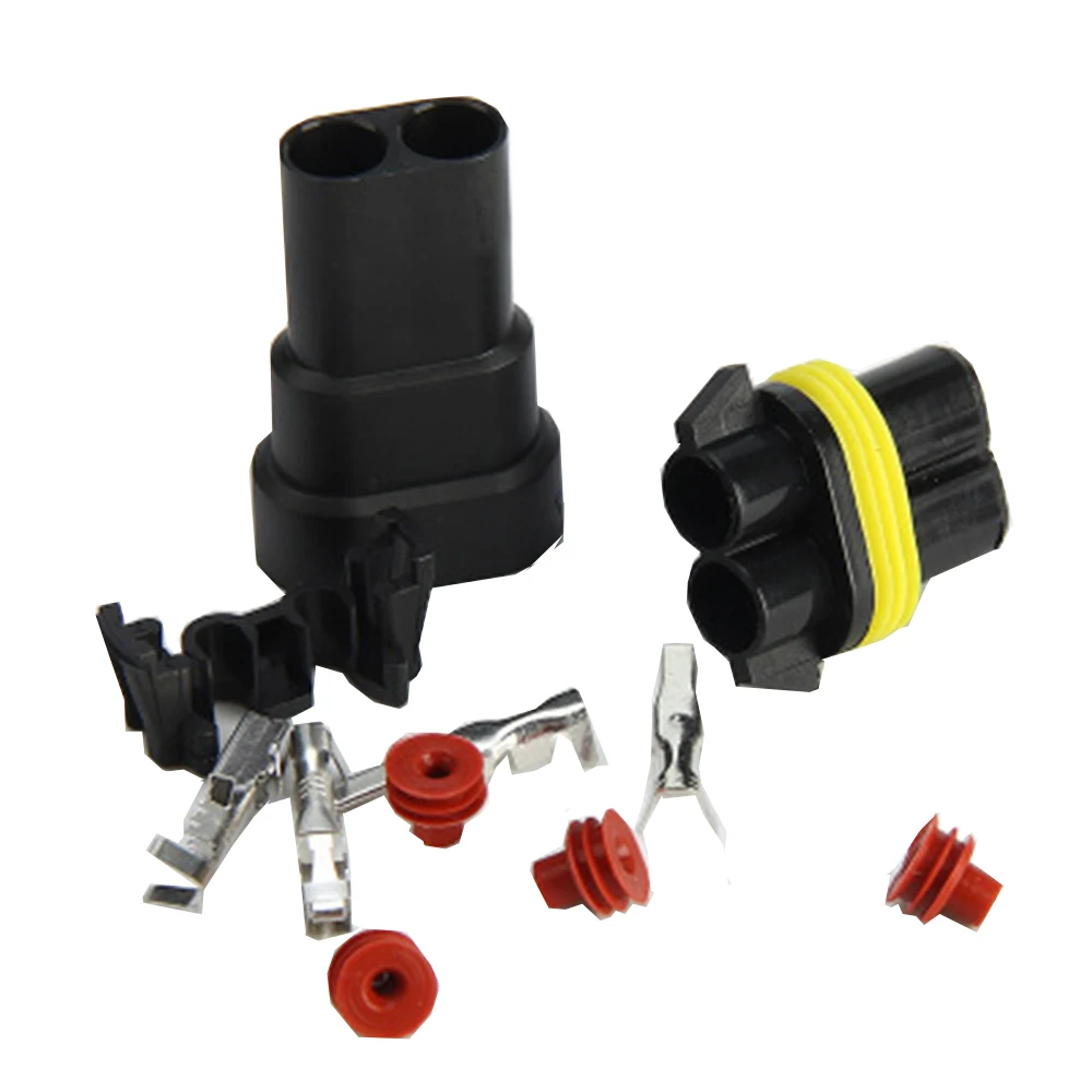 

5Set 9005 2P Female Male Connectors For HID Plug Socket Adaptor Joint Head Xenon lamp Waterproof connector