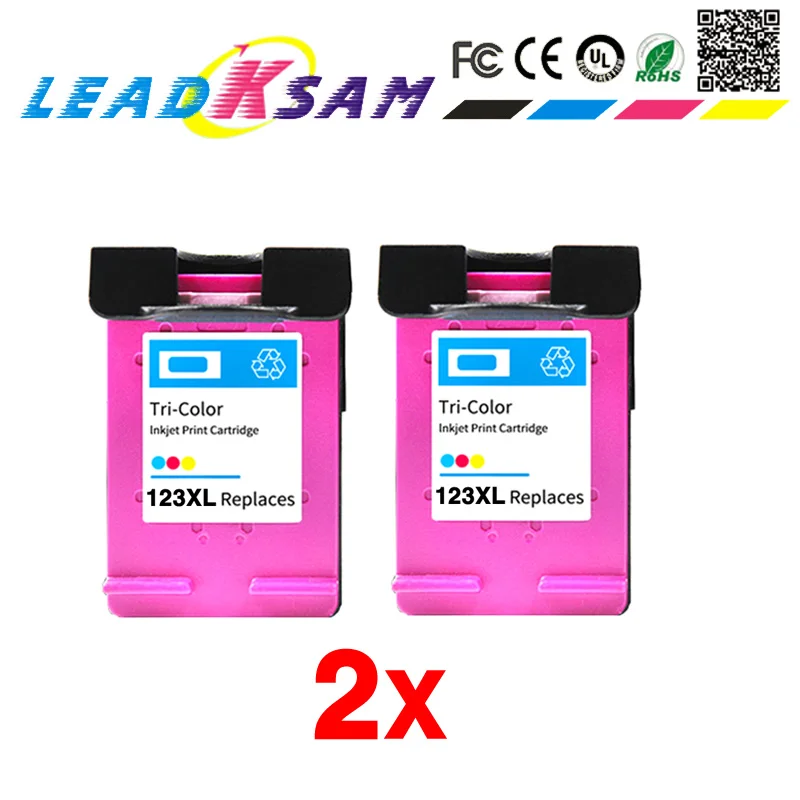 Картридж цветной совместимый с чернилами 123XL для принтеров HP 123 HP123 Deskjet 2130 2132 3630 3632