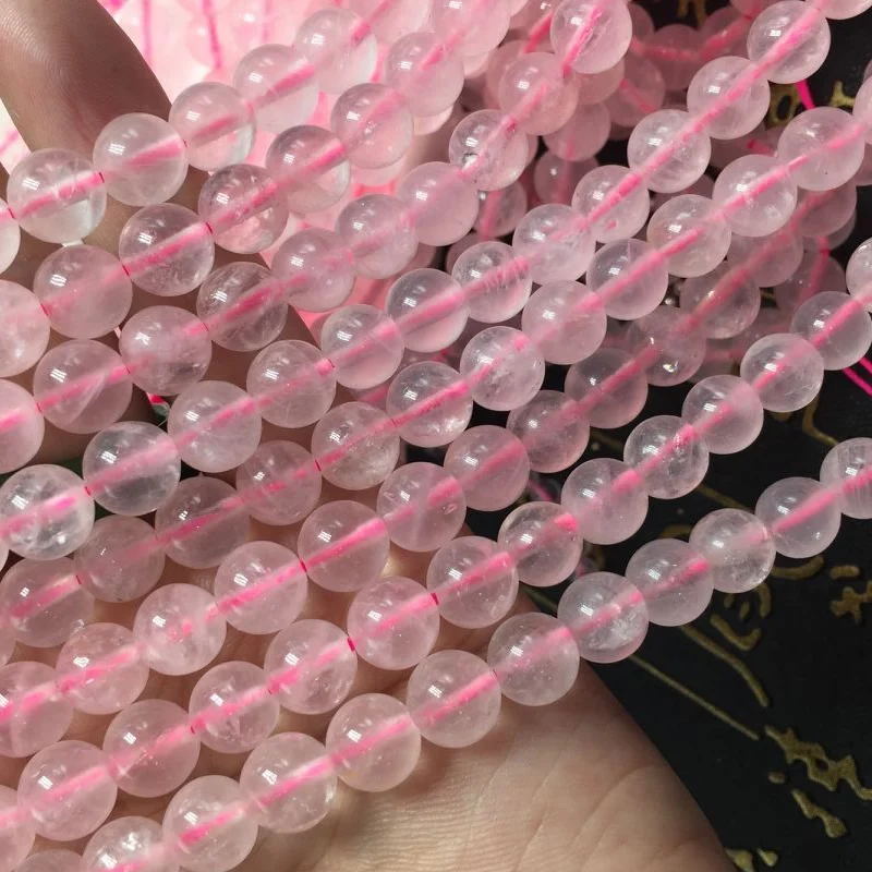 8mm 1PCS Натуральный порошок розы кварт камень розового цвета с украшением в виде кристаллов круглый Новинка! фигурные бусины 4/6/8/10/12 мм ручной работы ювелирные подвески для создания браслета DIY - Цвет: 8mm 1PCS