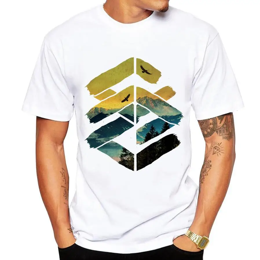 Модные Винтажные деревенские пальмы пляжные печатные мужские футболки с