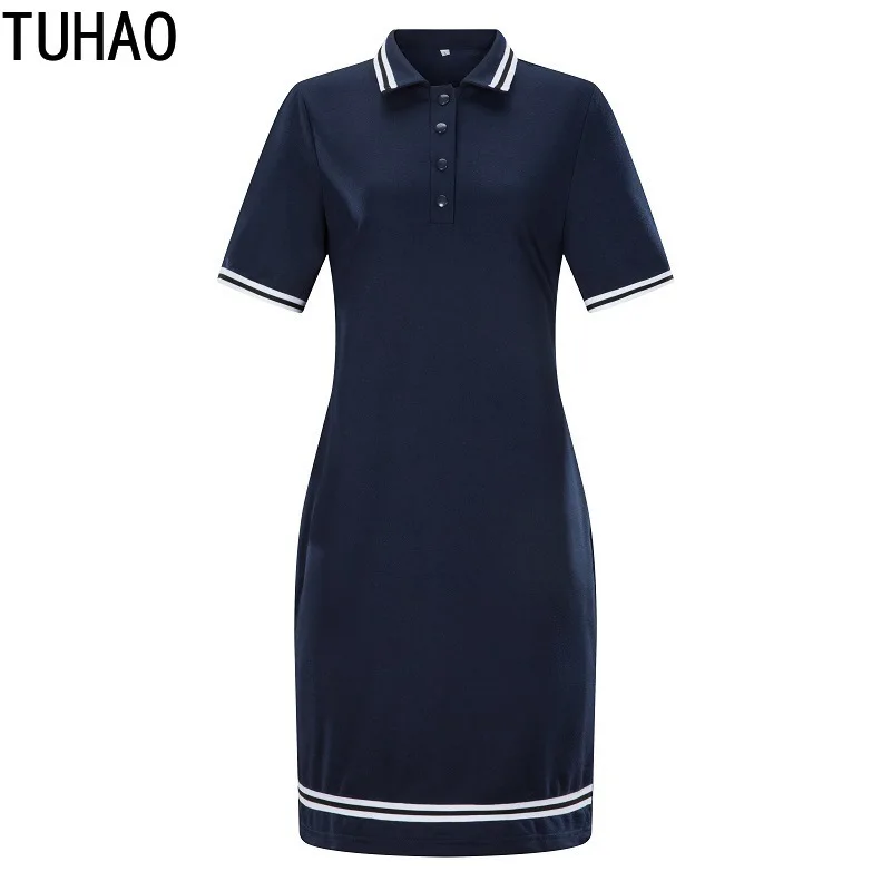 TUHAO летние уличные платья размера плюс 6XL 5XL 4XL с отворотом Повседневное платье