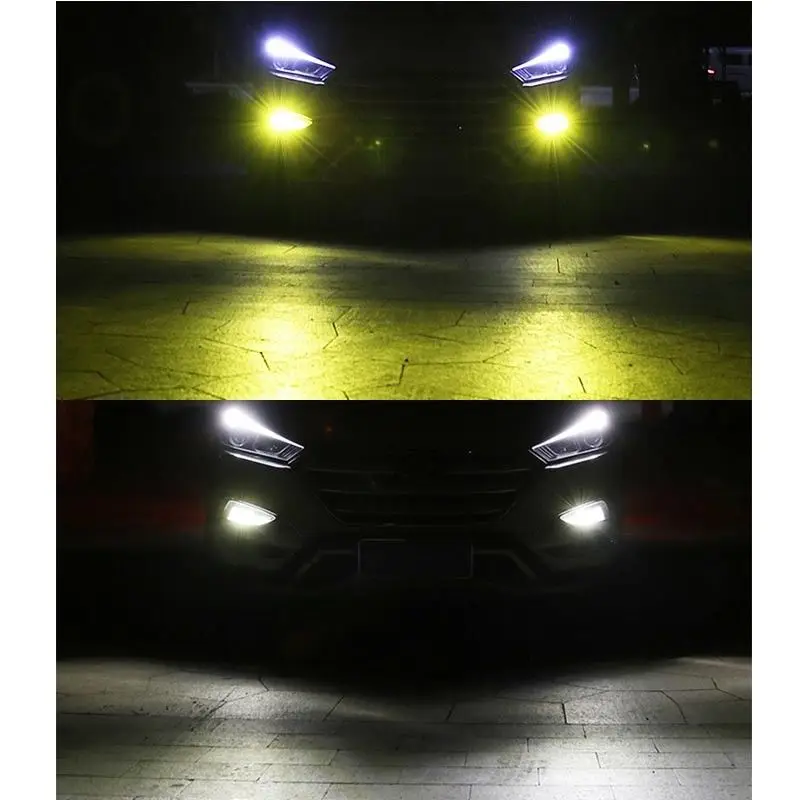 2 шт. 80 Вт H8 H9 H11 светодиодные противотуманные фары 9600LM DRL дальнего света двойной