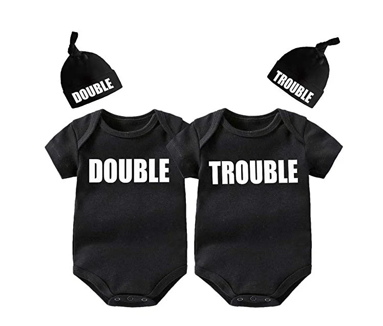 YSCULBUTOL Baby Twins детские подарки двойные и проблемы наряды Твин baby shower Твин Детские боди
