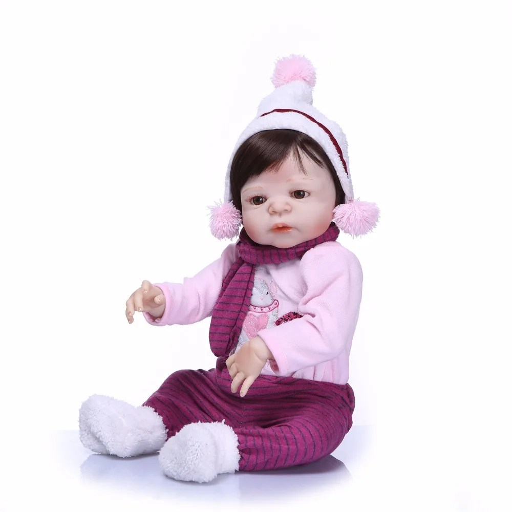 NPK 55 см силиконовая кукла Reborn Детская Playmate подарок для девочек мягкие игрушки