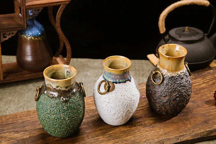 Японская винтажная керамическая ваза крупная керамика ручная работа