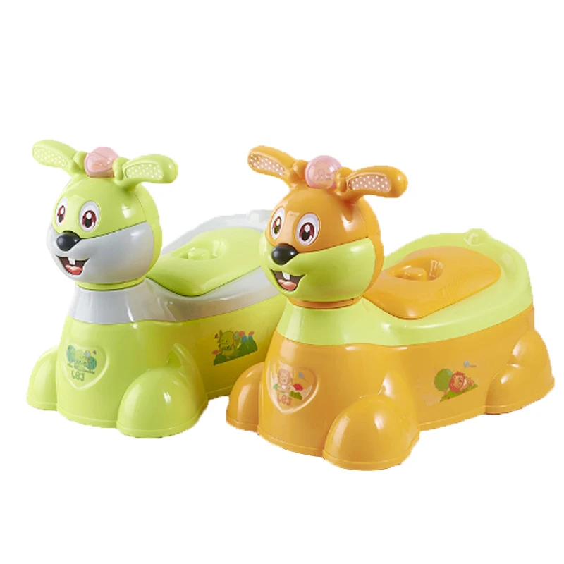 Детский туалет с мультяшным Кроликом Музыкальный детский пластиковый Туалет для