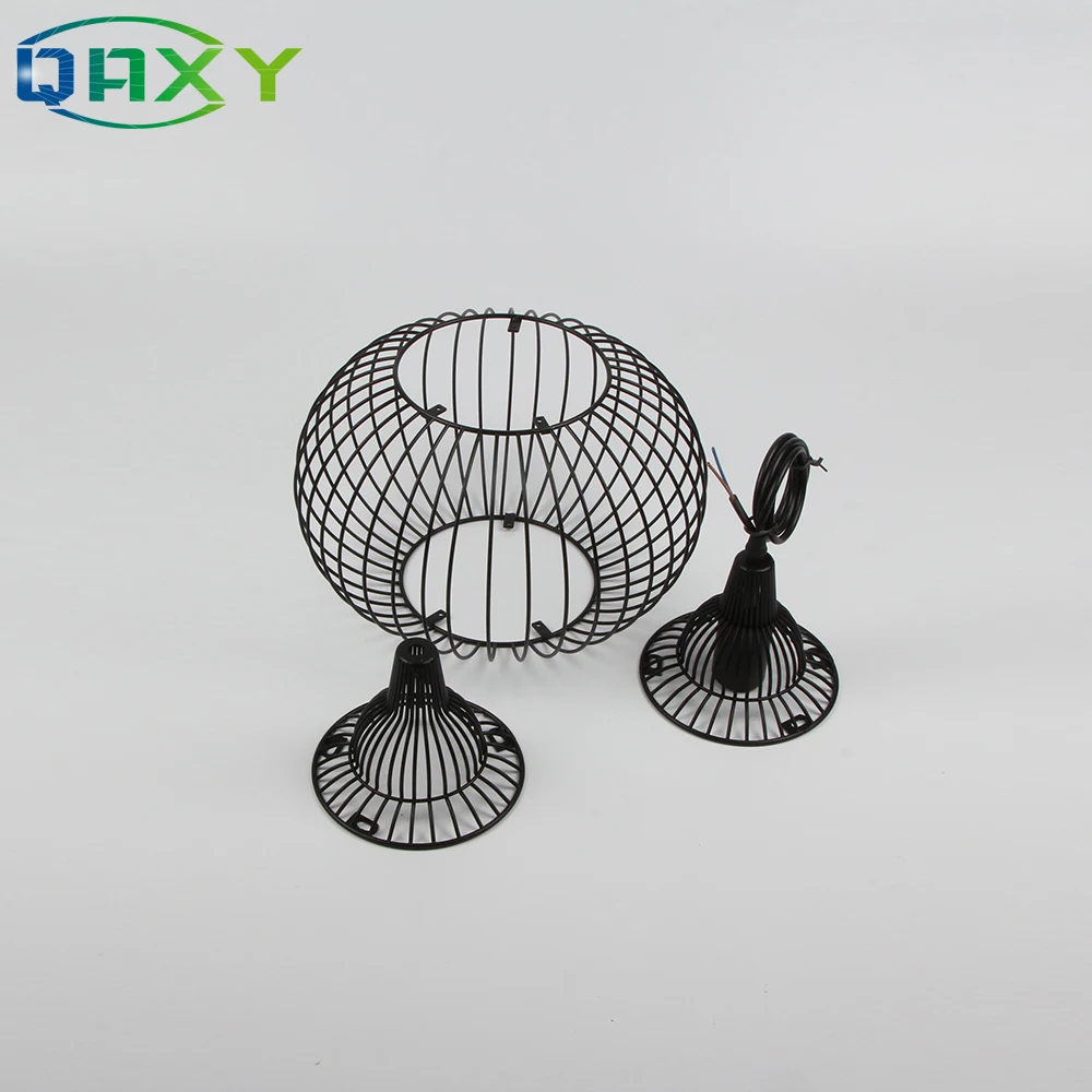

Pumpkin-Shaped Iron Pendant Lamp E27 Black Indoor Vintage Pendant Light For Aisle Living Room Coffee Shop Clothes Shop