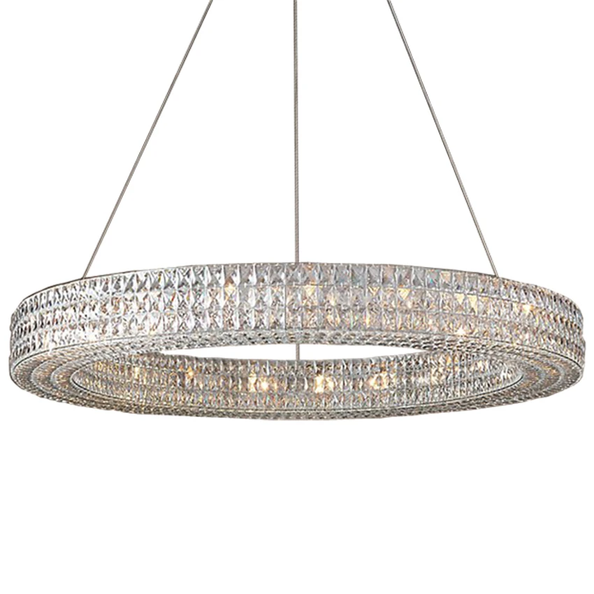 Хрустальные люстры RH в американском стиле круглые подвесные лампы с шелковым