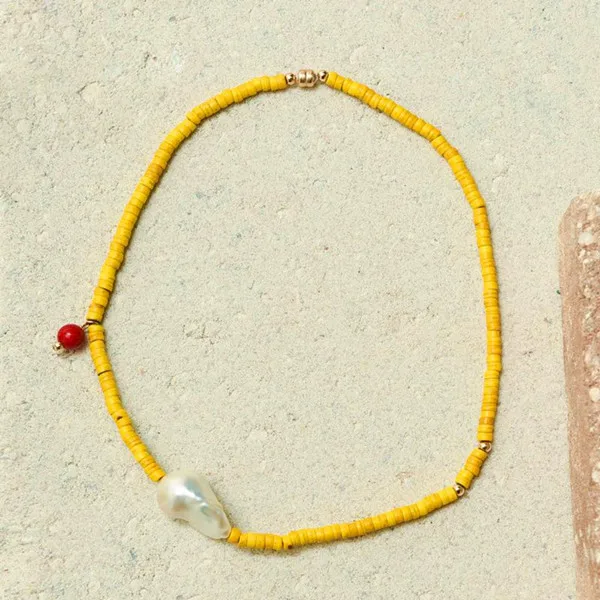 Женское Ожерелье с пресноводным жемчугом boho роскошное ожерелье кулоном из