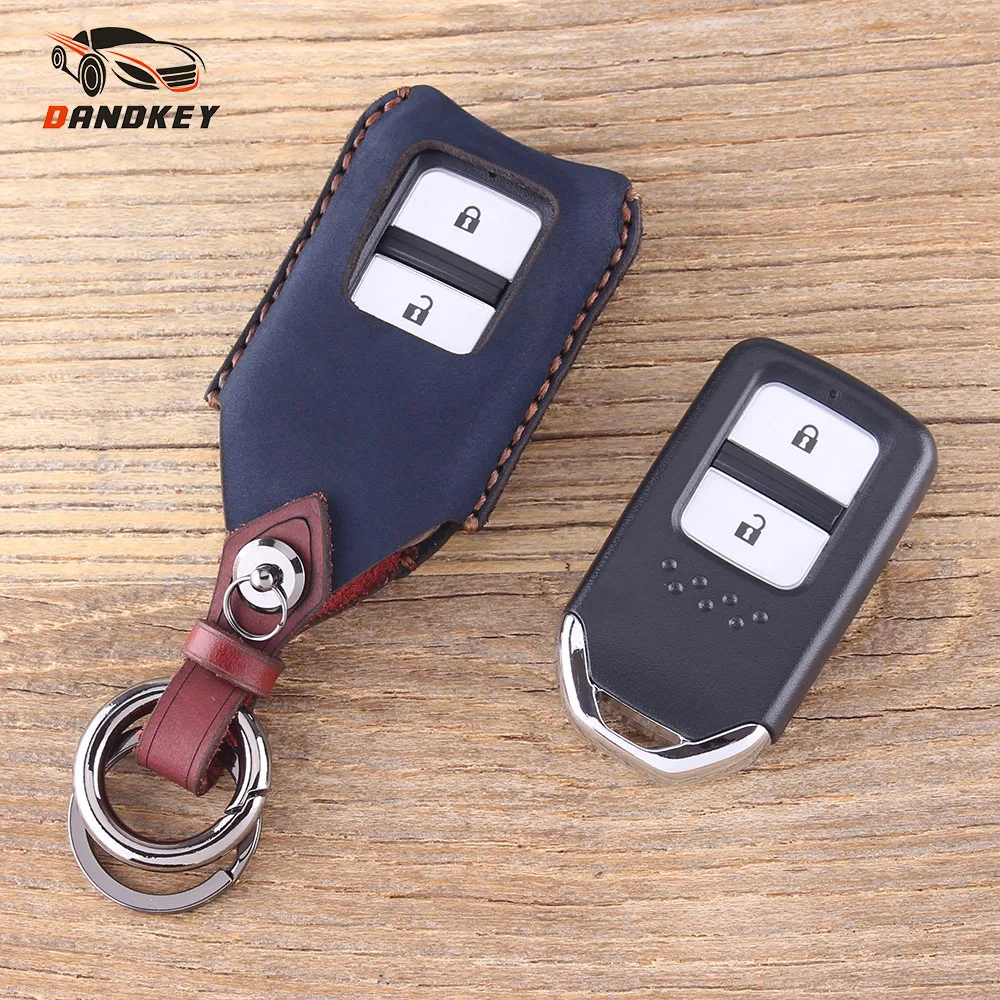 DANDKEY чехол-кошелек из натуральной кожи для ключей брелок Honda Accord Civic CRV Pilot Crosstou 2