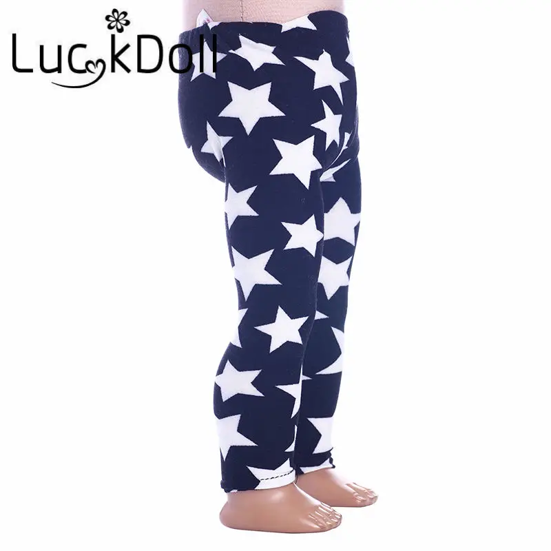 Леггинсы LUCKDOLL с модным принтом размер 18 дюймов американский 43 см Детская кукла