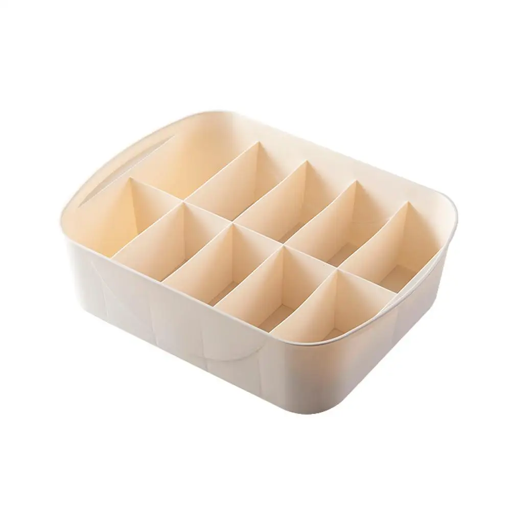 Контейнеры для хранения Коробка для носков 15 отделений с LidsPlastic Closet Organizer Separadores Para Cajones - Цвет: Beige