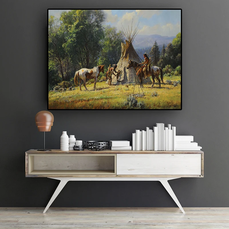 Абстрактная оригинальная индийская фотокартина маслом на холсте Куадрос