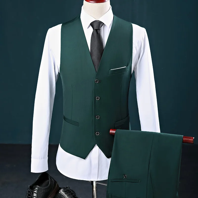 Shenrun Male Solid Color Vests Fashion Causal Business Slim Fit Work Waistcoat Office Formal Suit Vest For Young Classic Gilet