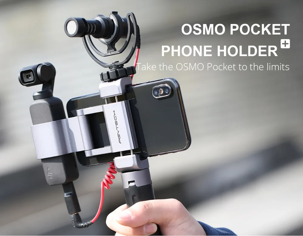 PGYTECH держатель плюс кронштейн+ микрофон+ стол Tirpod+ селфи удлинитель для DJI OSMO Карманный шарнирный стабилизатор для смартфона аксессуары