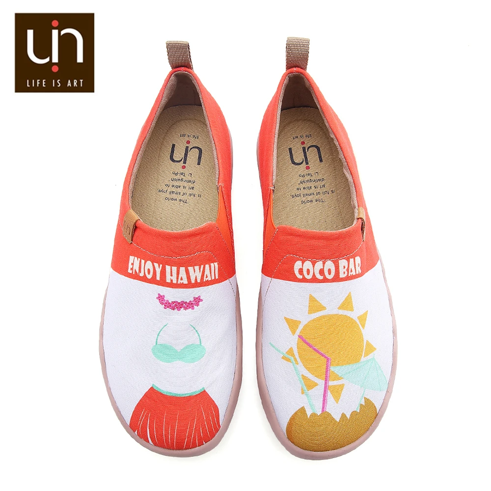 Мужские парусиновые туфли UIN Love jourway легкие дышащие Лоферы без шнуровки на