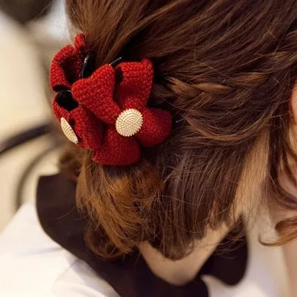 Женские аксессуары для волос вязаные шерстяные Когти девочек заколки головные