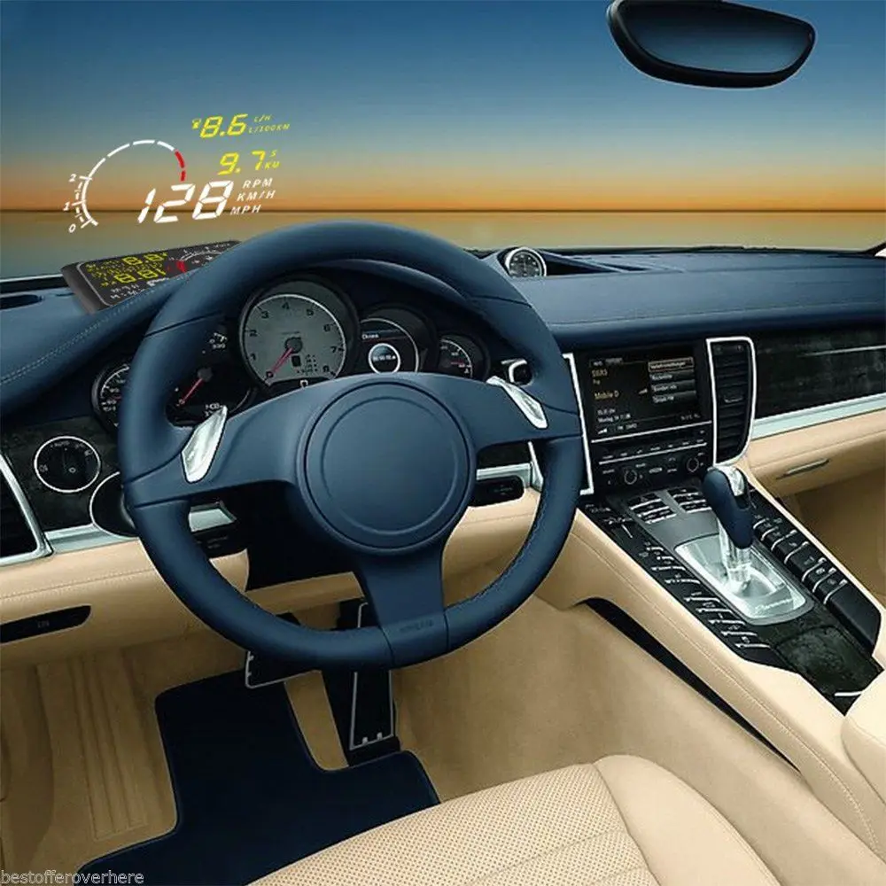 5 дюймов HUD безопасный Автомобильный дисплей проектор &quotполноцветный OBDII OBD 2 с
