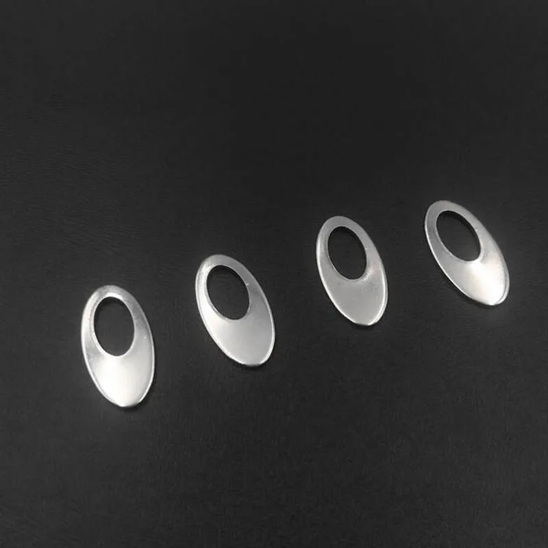20 штук Нержавеющая сталь Овальный Форма пустые штамповочные бирки 19x9 5 мм