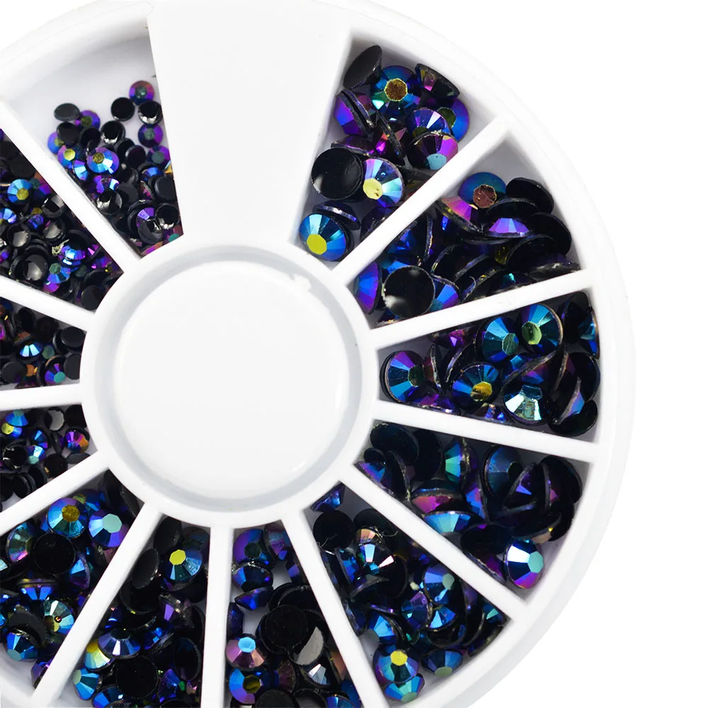 1 колесо Красочные Пламя 3d блестящие дизайн ногтей Стразы Смолы смешанные